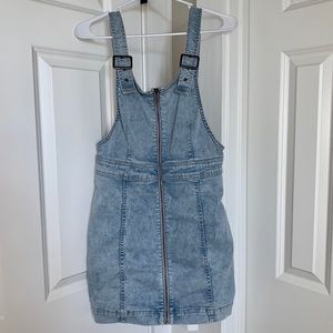Free People Light Blue Jean Overall Dress - 8
